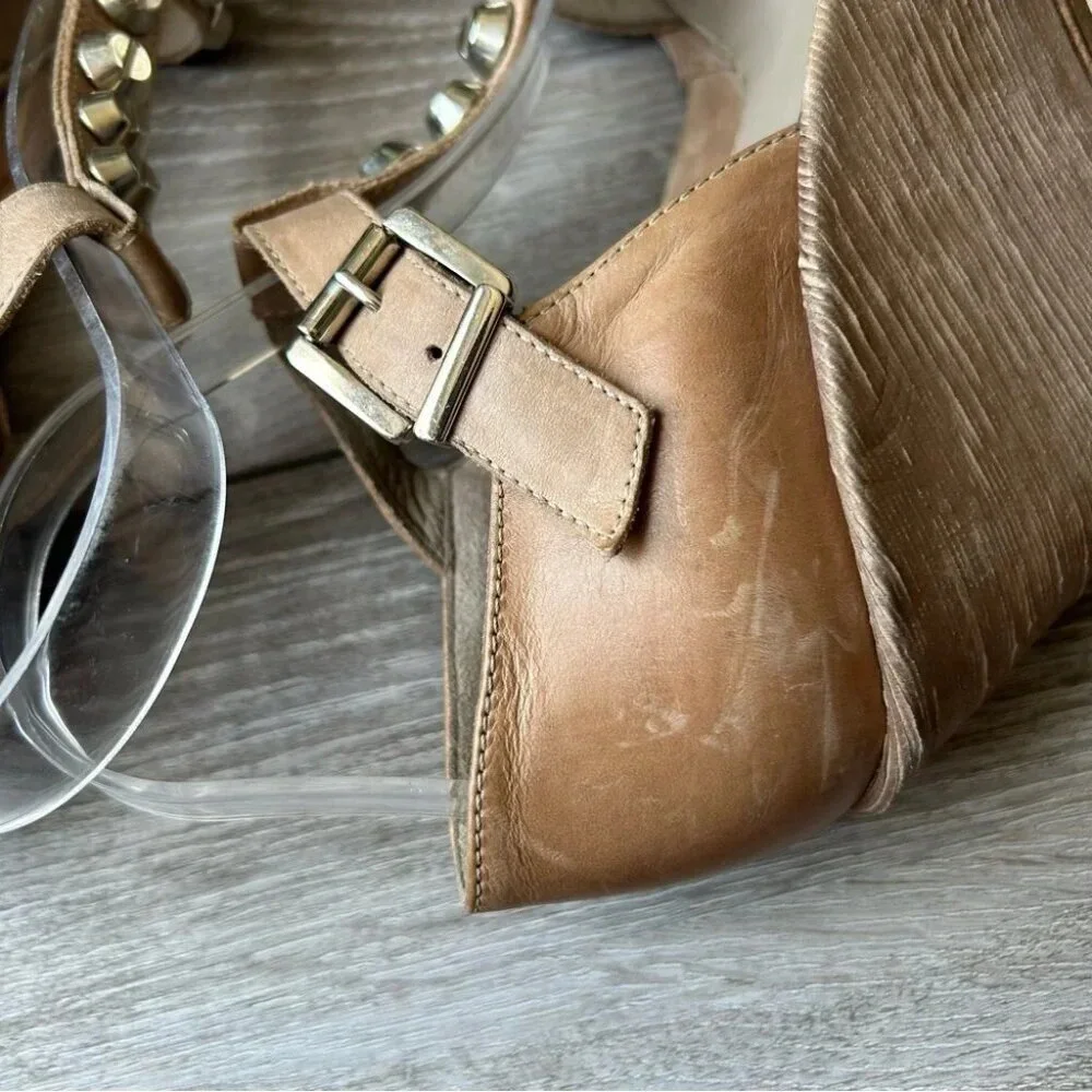 Stelle Monelle Studded T Strap Wedge Heel Sandal Made in Italy